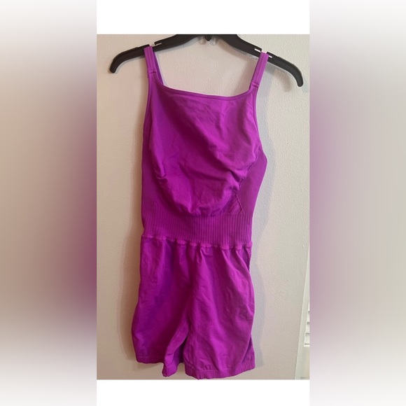 Free People Good Karma High Neck Runsie Neon Magenta - Picture 2 of 4